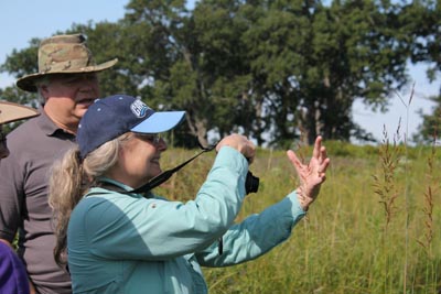 Penny photographing Indian Grass